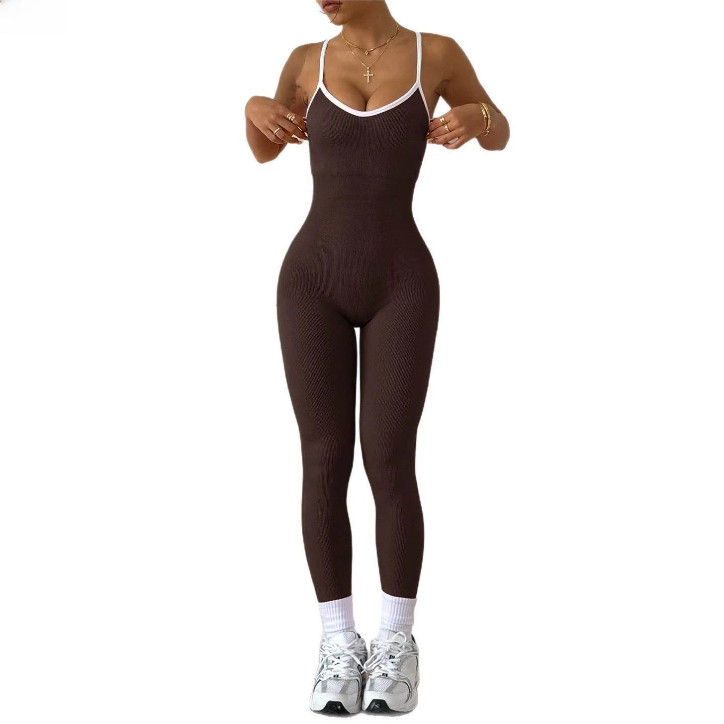 Long Sleeve Stretch Sports Jumpsuit