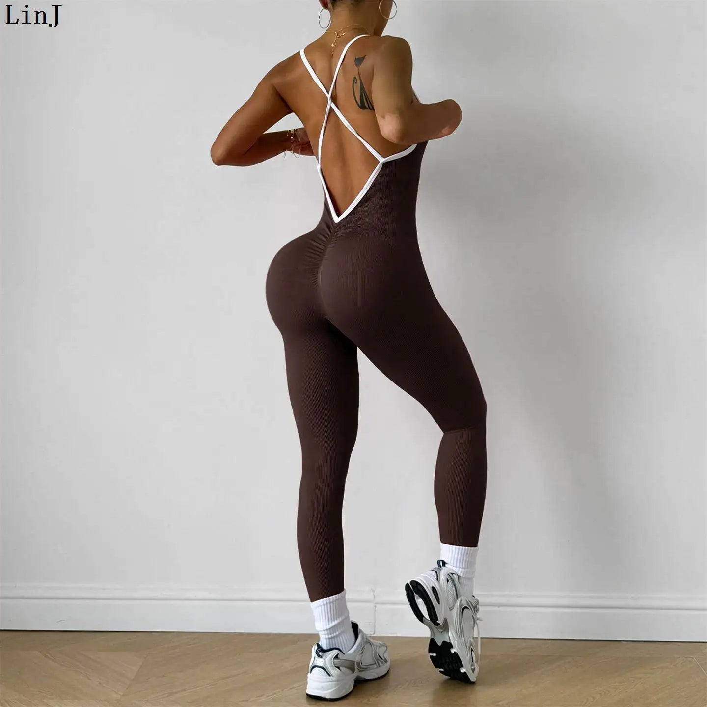 Long Sleeve Stretch Sports Jumpsuit