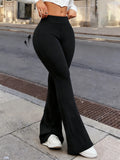 High-Waist Flared Leggings for Women – Stretchy Butt-Lifting Bell-Bottom Yoga Pants, Leg-Lengthening Design for Workout, Casual & Everyday Wear